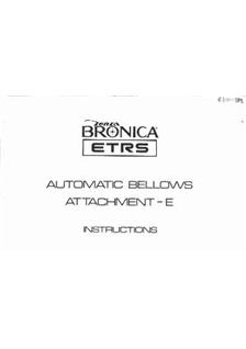 Bronica Accessories - Bronica manual. Camera Instructions.